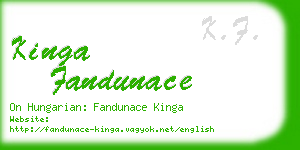 kinga fandunace business card